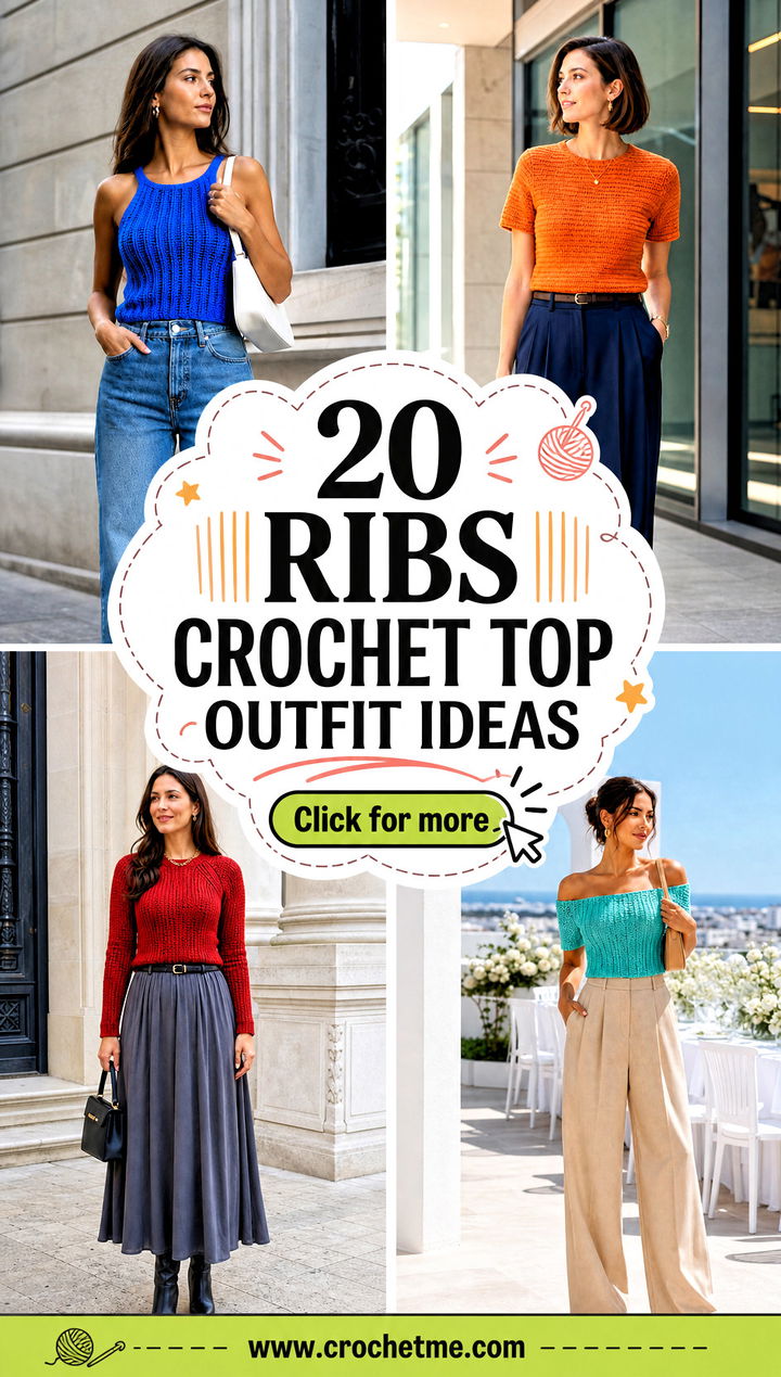 20 ribs crochet top outfit ideas - 20 ribs crochet top outfit ideas