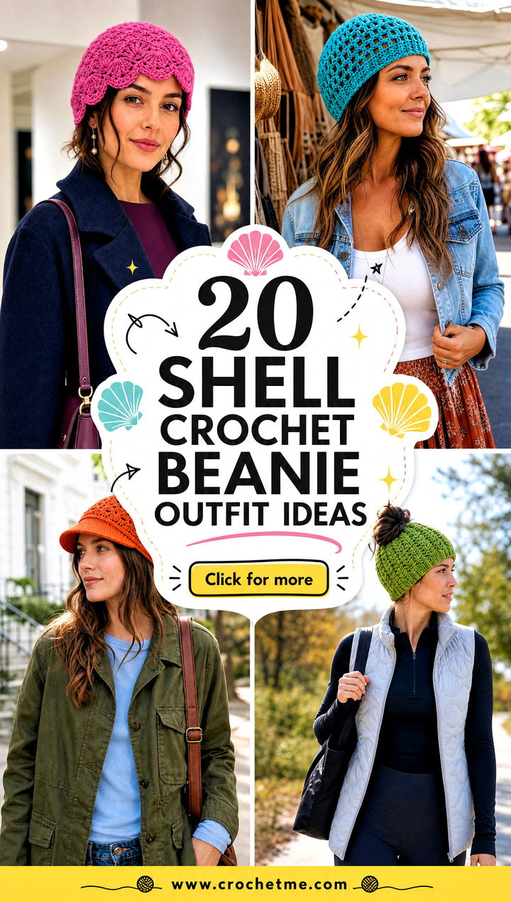 20 shell crochet beanie outfit ideas - 20 shell crochet beanie outfit ideas