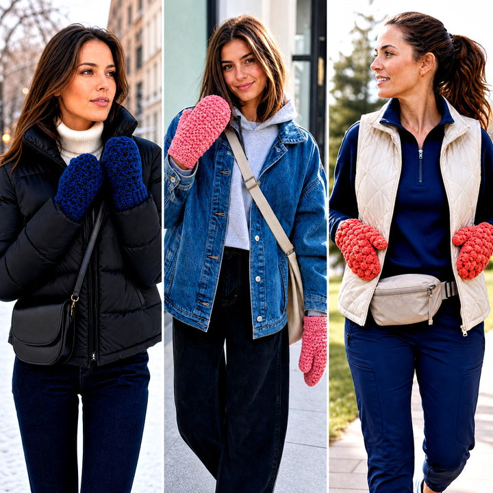 20 Velvet Crochet Mittens Outfit Ideas for Cozy Winter Days