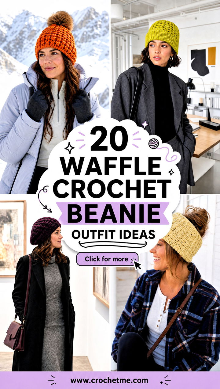 20 waffle crochet beanie outfit ideas - 20 waffle crochet beanie outfit ideas