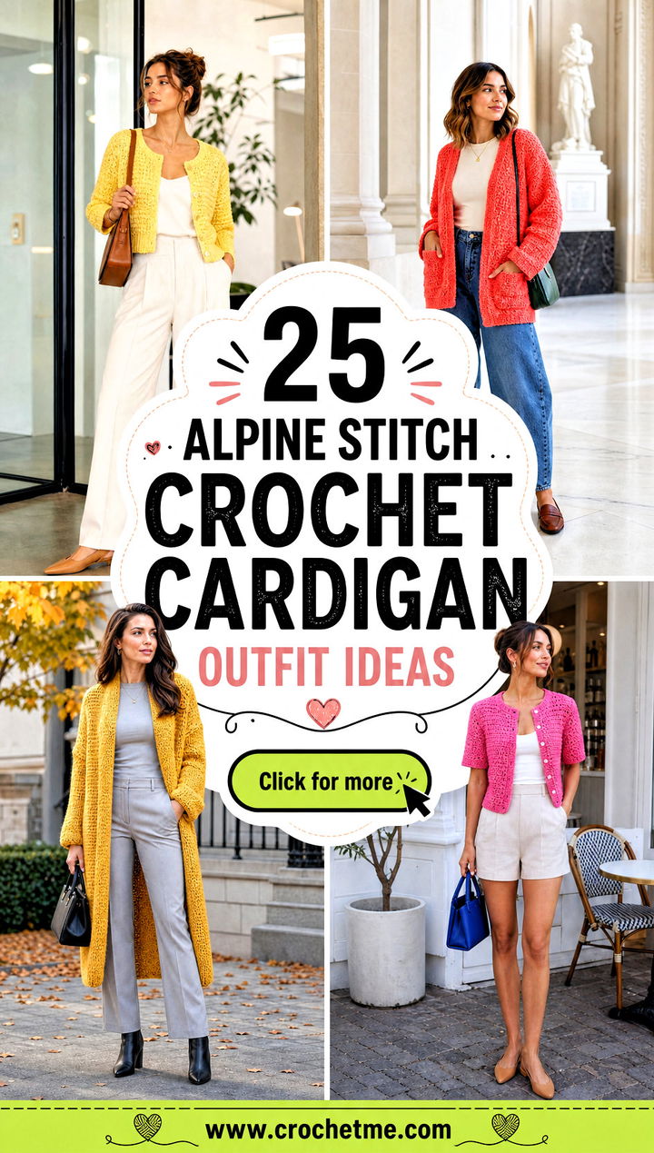 25 Alpine Stitch Crochet Cardigan outfit ideas - 25 Alpine Stitch Crochet Cardigan outfit ideas