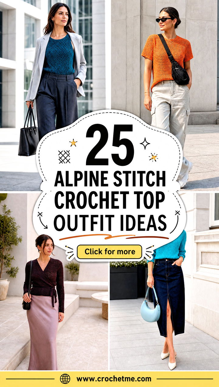 25 Alpine Stitch Crochet Top outfit ideas - 25 Alpine Stitch Crochet Top outfit ideas