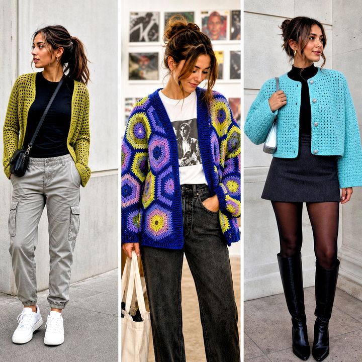 25 Autumn Crochet Cardigan Outfit Ideas for Cozy Fall Style