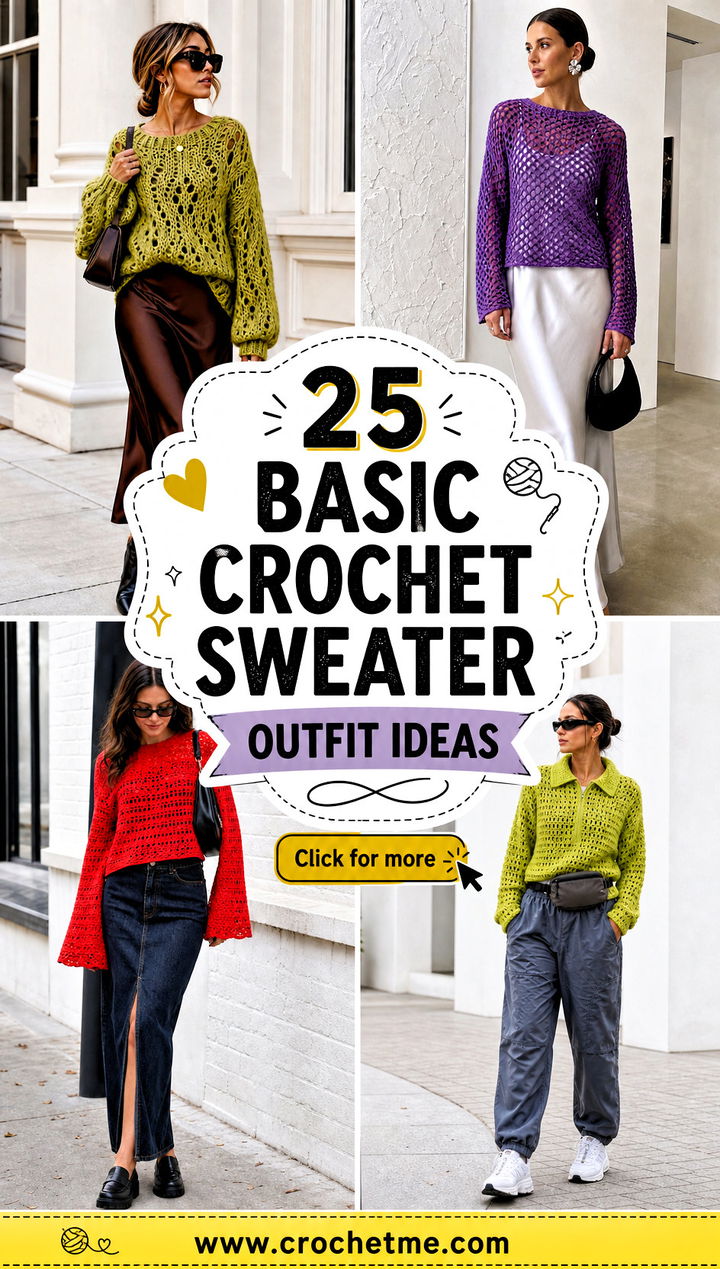 25 Basic Crochet Sweater outfit ideas - 25 Basic Crochet Sweater outfit ideas
