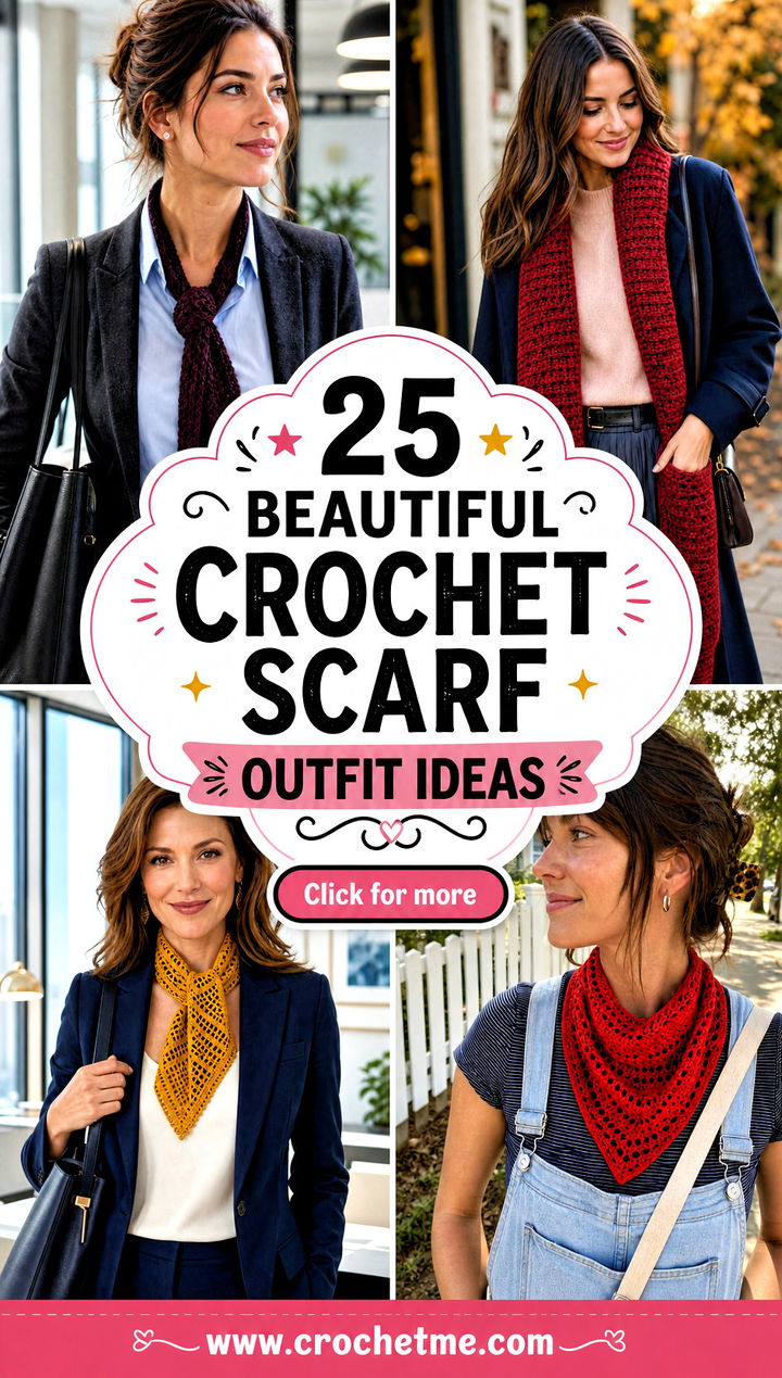25 Beautiful Crochet Scarf outfit ideas - 25 Beautiful Crochet Scarf outfit ideas