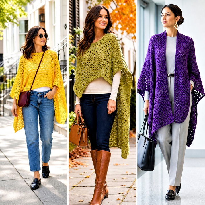 25 Beginner Crochet Poncho Outfit Ideas for Easy Layering