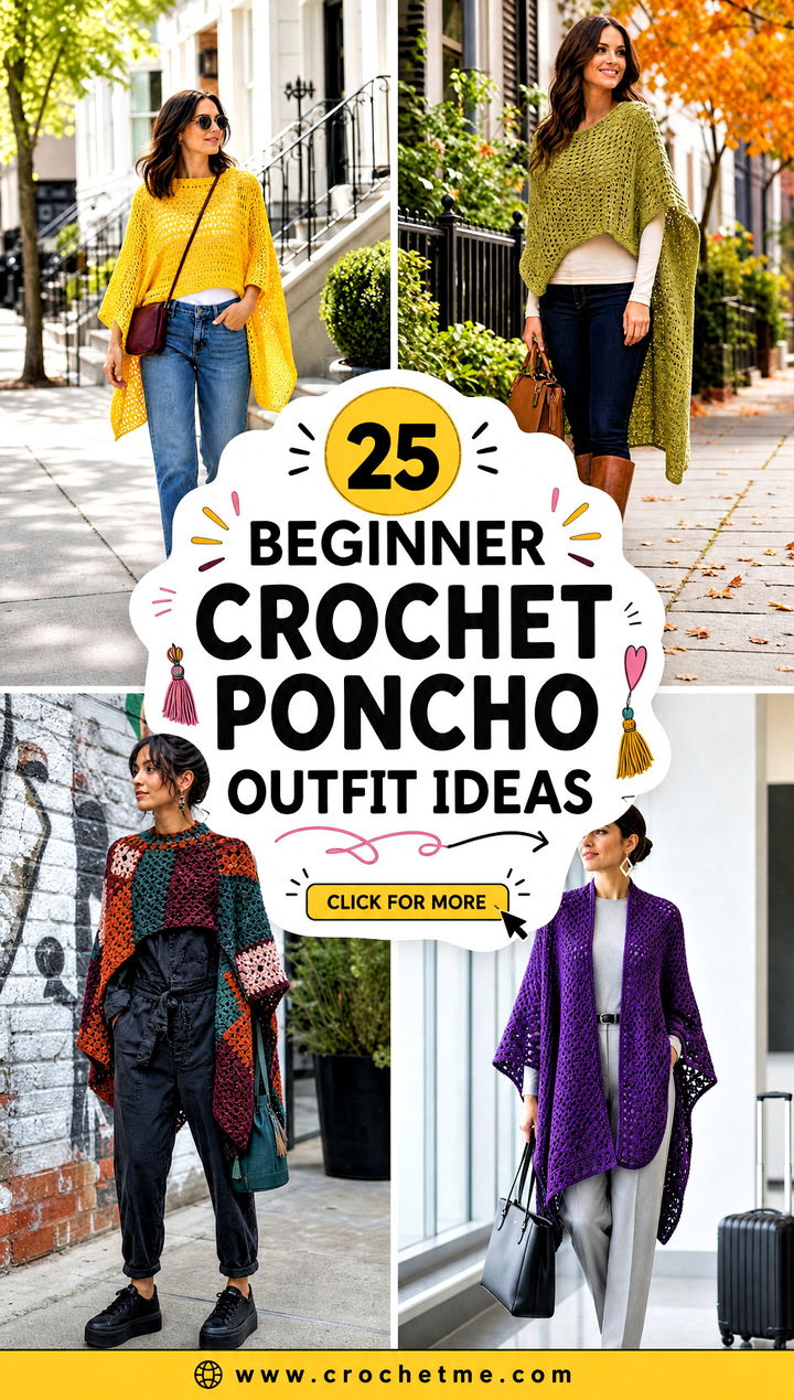 25 Beginner Crochet Poncho outfit ideas - 25 Beginner Crochet Poncho outfit ideas