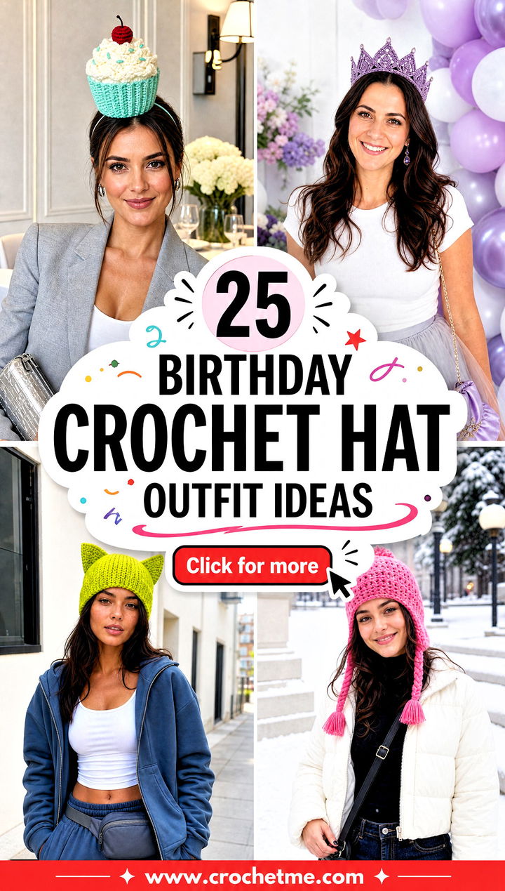 25 Birthday Crochet Hat outfit ideas - 25 Birthday Crochet Hat outfit ideas