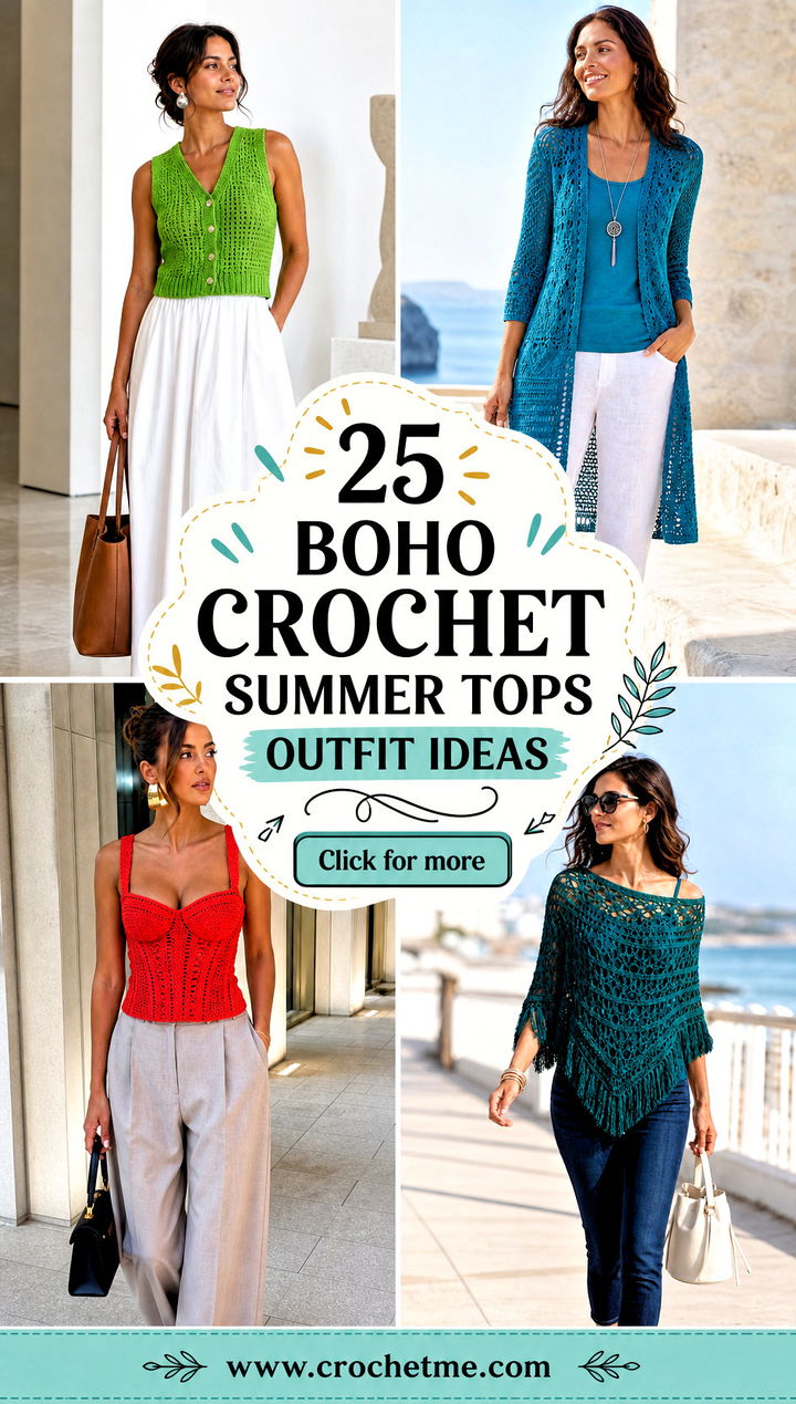 25 Boho Crochet Summer Tops outfit ideas - 25 Boho Crochet Summer Tops outfit ideas