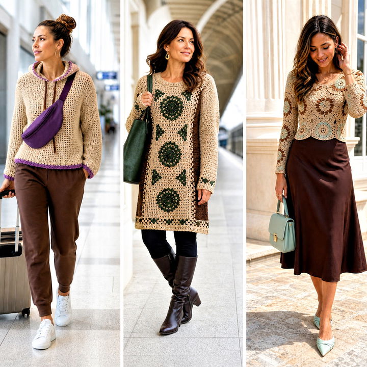 25 Brown and Beige Crochet Sweater Outfit Ideas for Cozy Style
