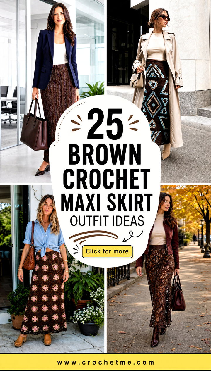 25 Brown Crochet Maxi Skirt outfit ideas - 25 Brown Crochet Maxi Skirt outfit ideas