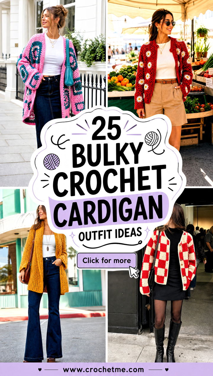 25 Bulky Crochet Cardigan outfit ideas - 25 Bulky Crochet Cardigan outfit ideas