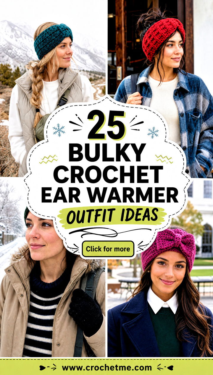 25 Bulky Crochet Ear Warmer outfit ideas - 25 Bulky Crochet Ear Warmer outfit ideas