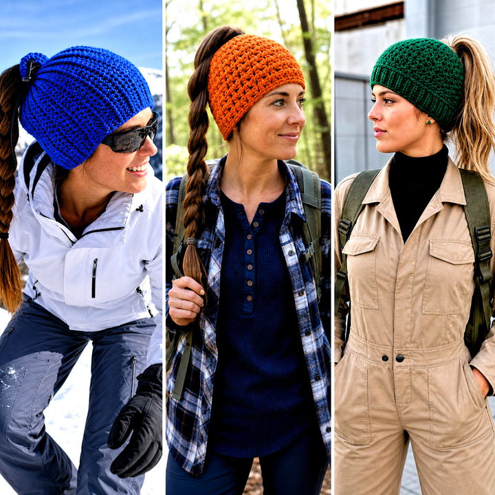 25 Bun Crochet Beanie Outfit Ideas for Cute Messy-Hair Days