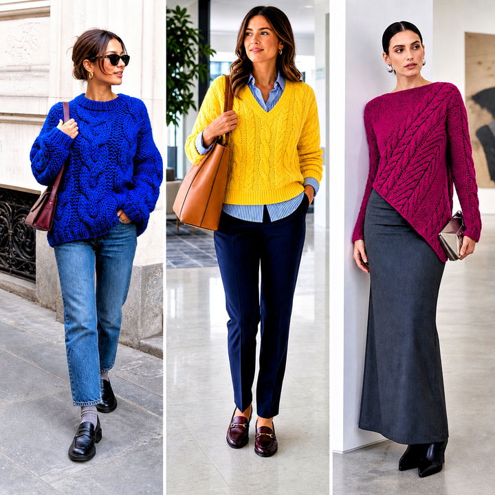 25 Cable Knit Crochet Sweater Outfit Ideas for Cozy Days