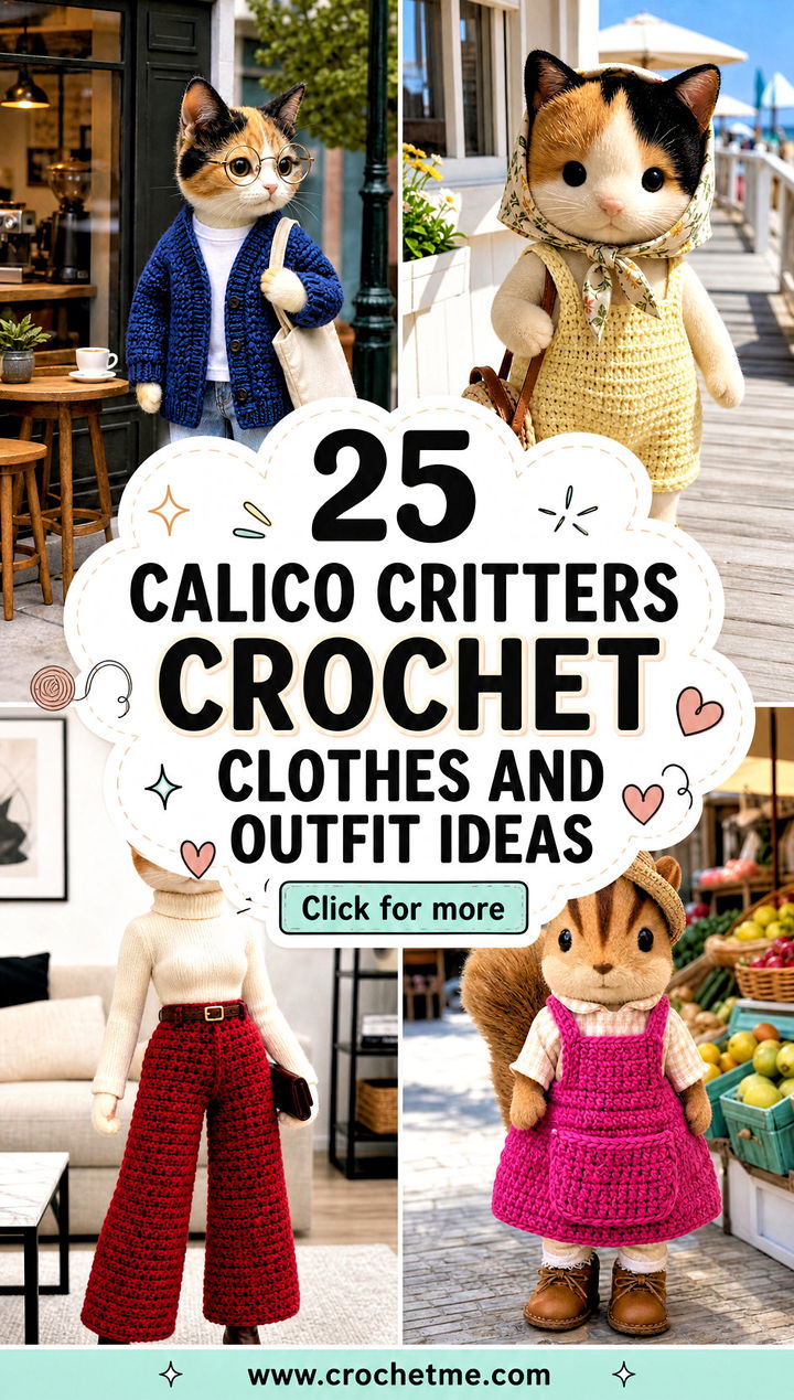 25 Calico Critters Crochet Clothes and outfit ideas - 25 Calico Critters Crochet Clothes and outfit ideas
