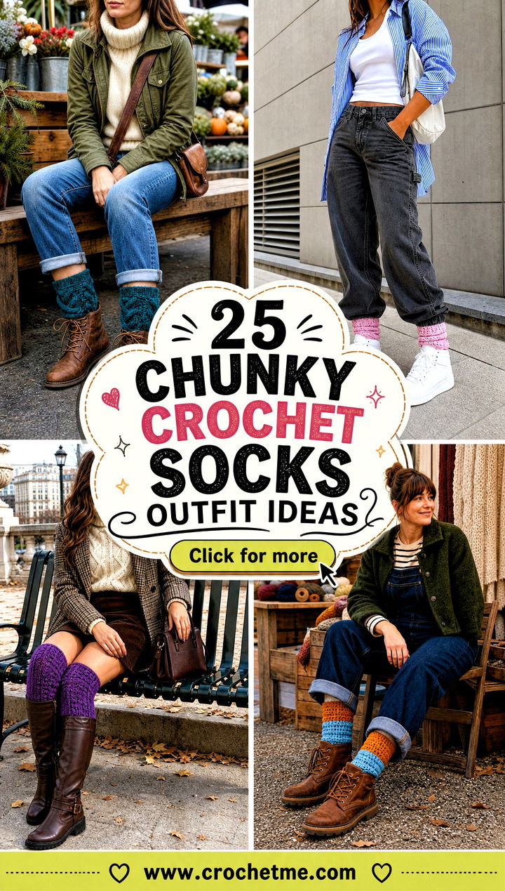 25 Chunky Crochet Socks outfit ideas - 25 Chunky Crochet Socks outfit ideas