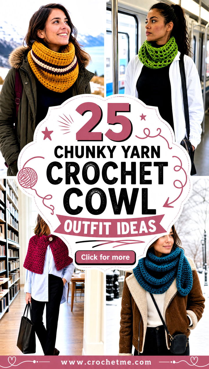 25 Chunky Yarn Crochet Cowl outfit ideas - 25 Chunky Yarn Crochet Cowl outfit ideas