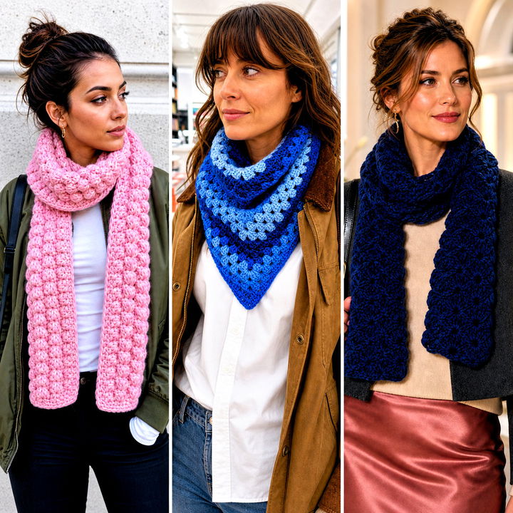 25 Chunky Yarn Crochet Scarf Outfit Ideas for Chic Winter Layers