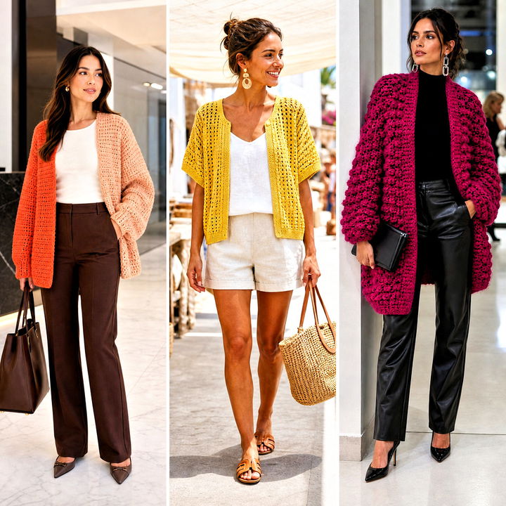 25 Cocoon Crochet Cardigan Outfit Ideas for Cozy Fall Layers