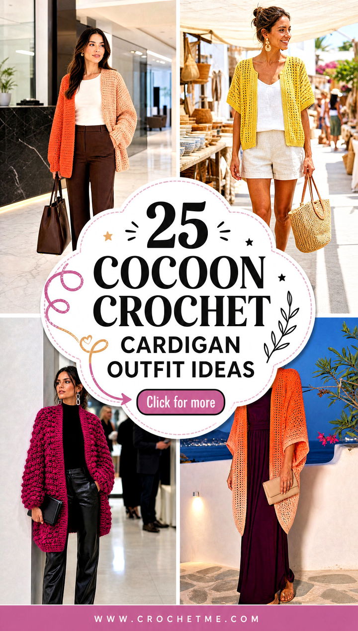 25 Cocoon Crochet Cardigan outfit ideas - 25 Cocoon Crochet Cardigan outfit ideas