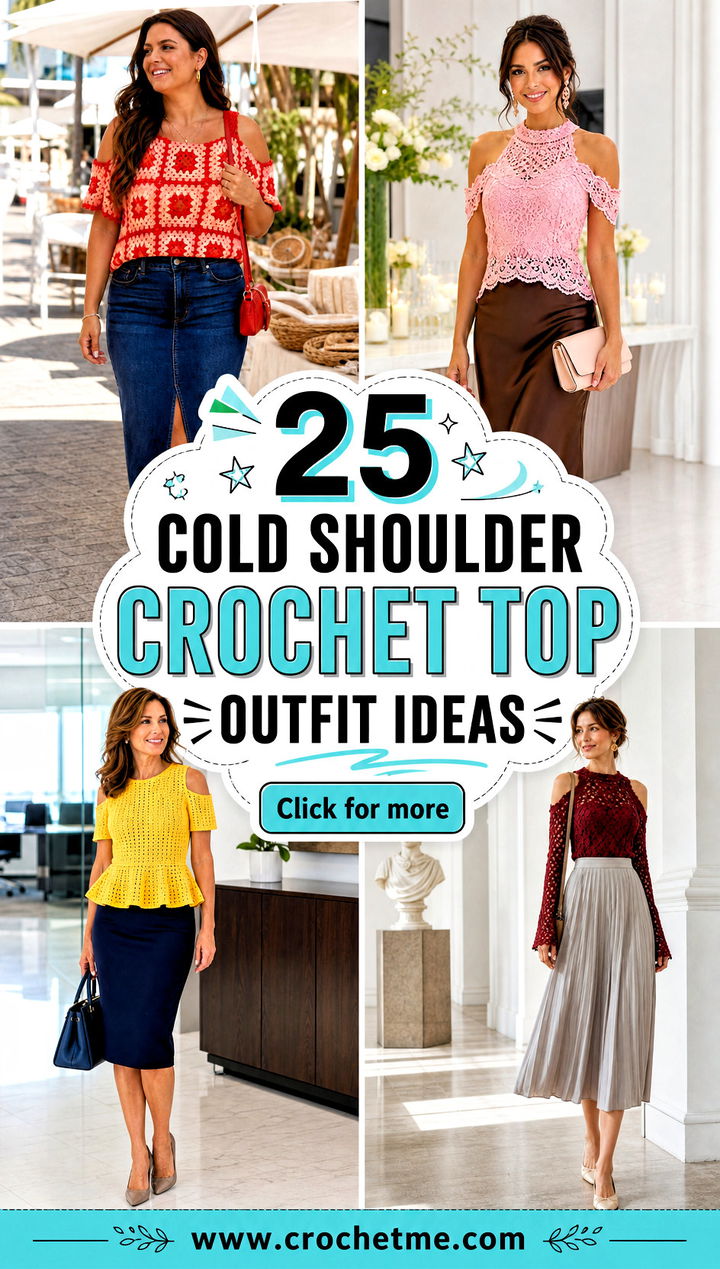 25 Cold Shoulder Crochet Top outfit ideas - 25 Cold Shoulder Crochet Top outfit ideas