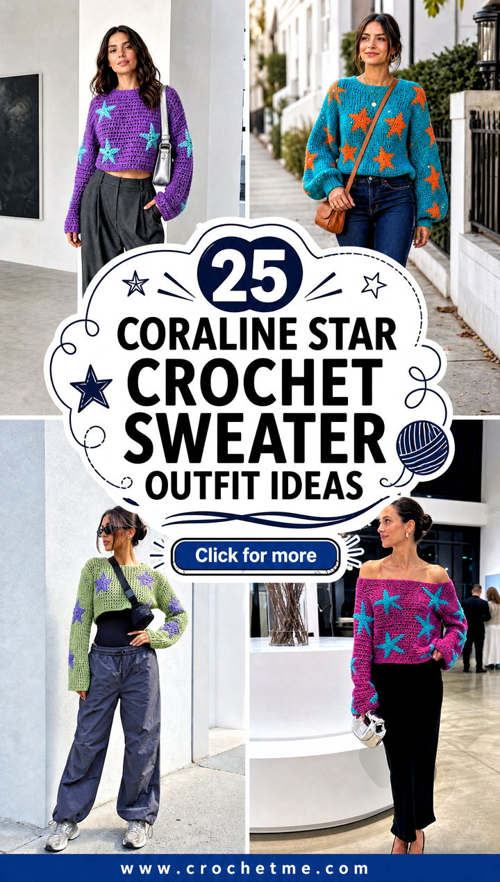 25 Coraline Star Crochet Sweater outfit ideas - 25 Coraline Star Crochet Sweater outfit ideas
