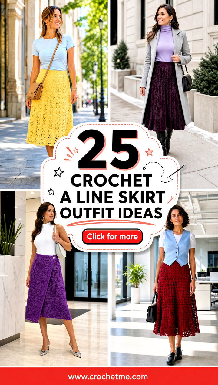 25 Crochet A Line Skirt outfit ideas - 25 Crochet A Line Skirt outfit ideas