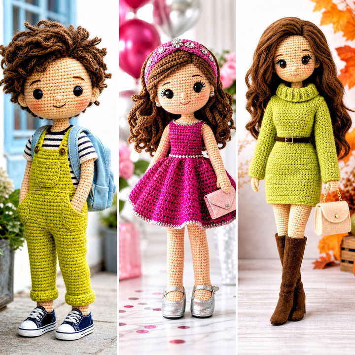 25 Crochet Amigurumi Doll Clothes and Outfit Ideas to Try