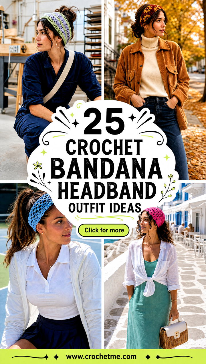 25 Crochet Bandana Headband outfit ideas - 25 Crochet Bandana Headband outfit ideas