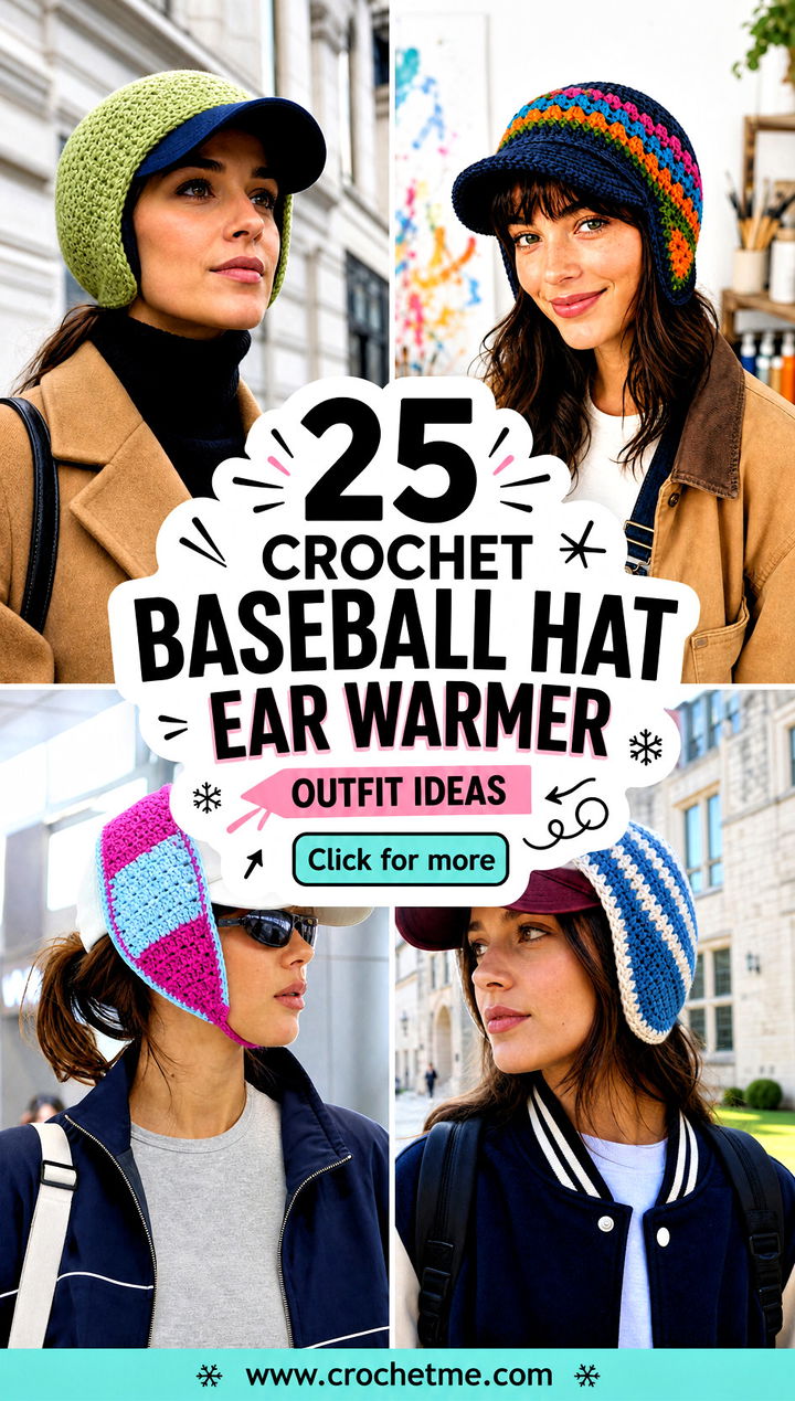 25 Crochet Baseball Hat Ear Warmer outfit ideas - 25 Crochet Baseball Hat Ear Warmer outfit ideas