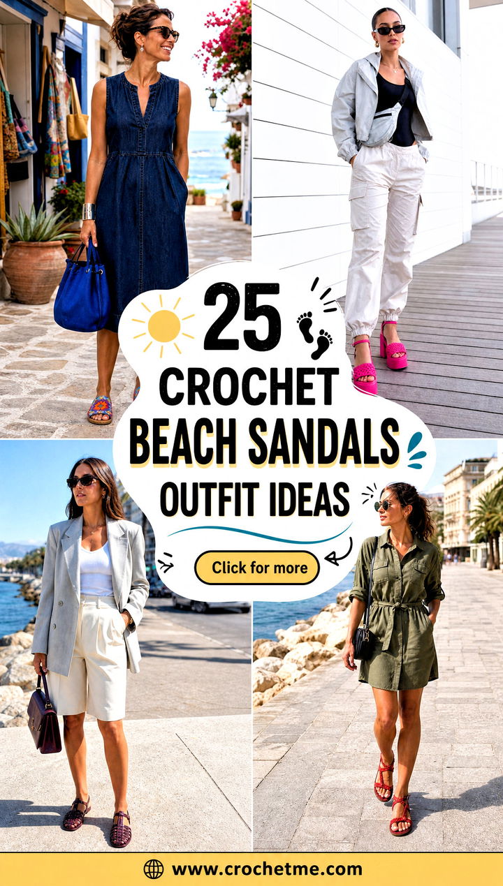 25 Crochet Beach Sandals outfit ideas - 25 Crochet Beach Sandals outfit ideas