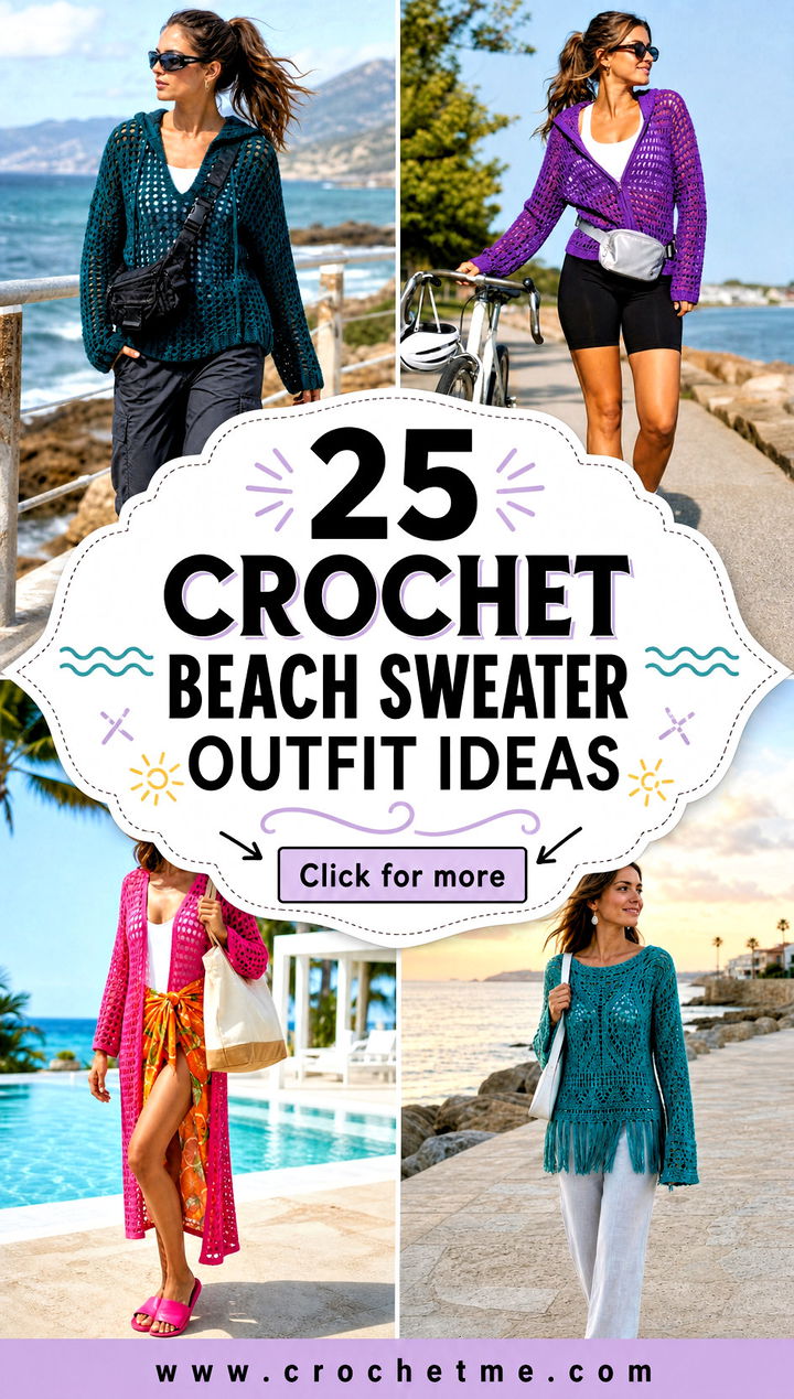 25 Crochet Beach Sweater outfit ideas - 25 Crochet Beach Sweater outfit ideas