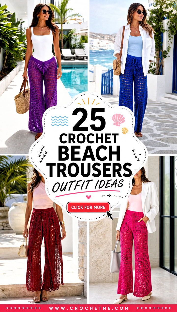 25 Crochet Beach Trousers outfit ideas - 25 Crochet Beach Trousers outfit ideas