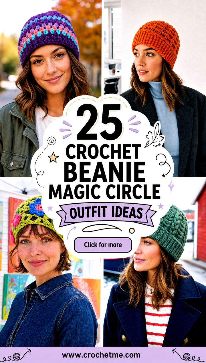 25 Crochet Beanie Magic Circle outfit ideas - 25 Crochet Beanie Magic Circle outfit ideas