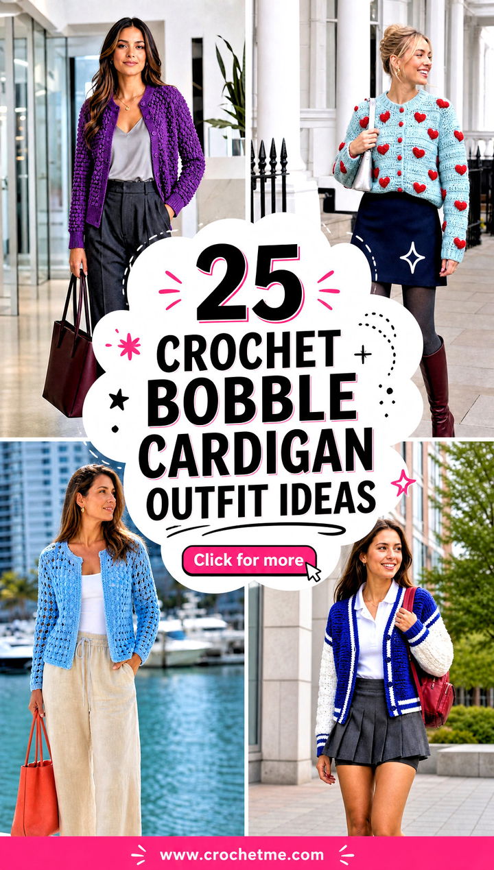 25 Crochet Bobble Cardigan outfit ideas - 25 Crochet Bobble Cardigan outfit ideas