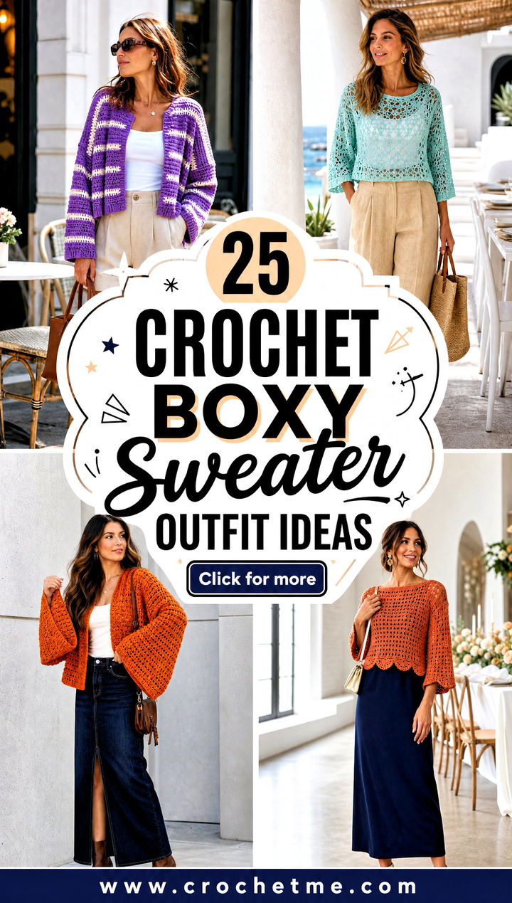 25 Crochet Boxy Sweater outfit ideas - 25 Crochet Boxy Sweater outfit ideas