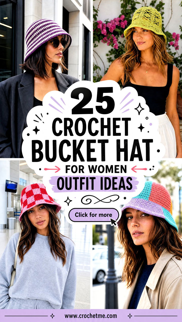 25 Crochet Bucket Hat For Women outfit ideas - 25 Crochet Bucket Hat For Women outfit ideas