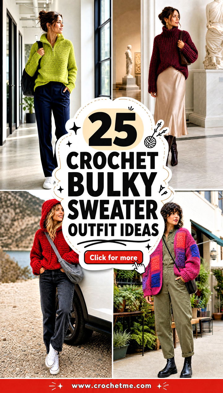 25 Crochet Bulky Sweater outfit ideas - 25 Crochet Bulky Sweater outfit ideas