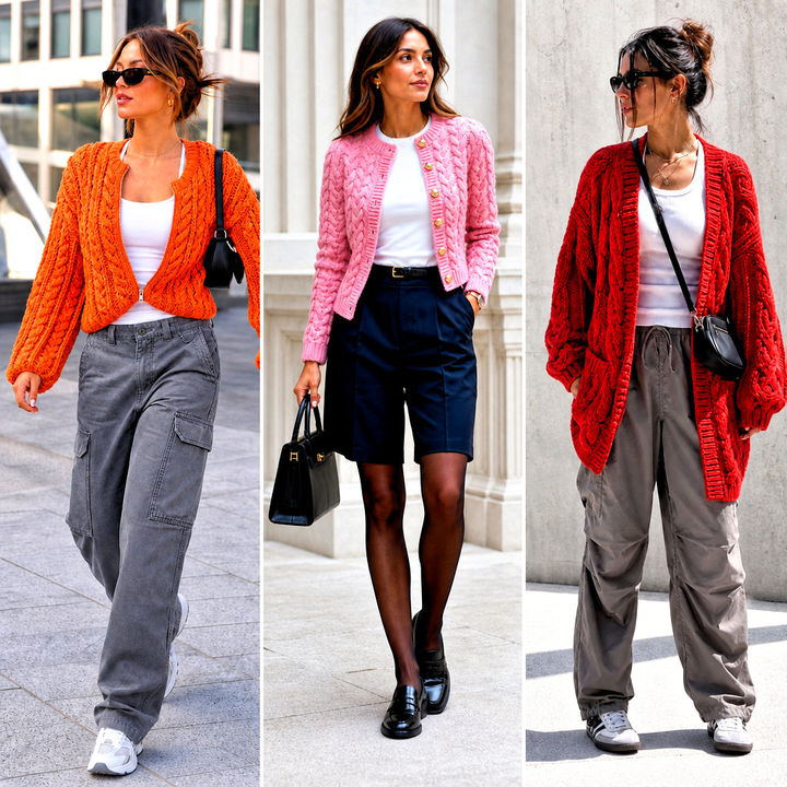 25 Crochet Cable Cardigan Outfit Ideas for Timeless Layered Looks
