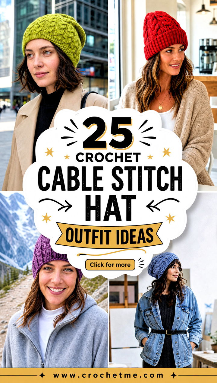 25 Crochet Cable Stitch Hat outfit ideas - 25 Crochet Cable Stitch Hat outfit ideas