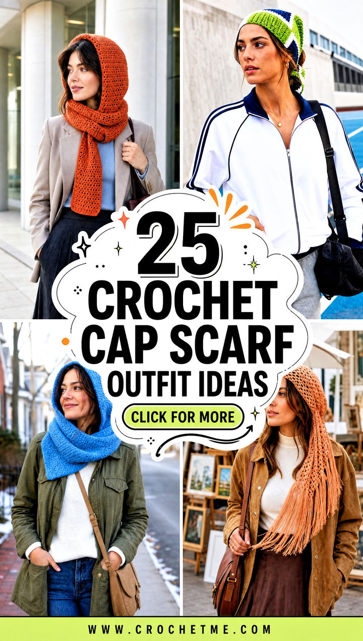 25 Crochet Cap Scarf outfit ideas - 25 Crochet Cap Scarf outfit ideas
