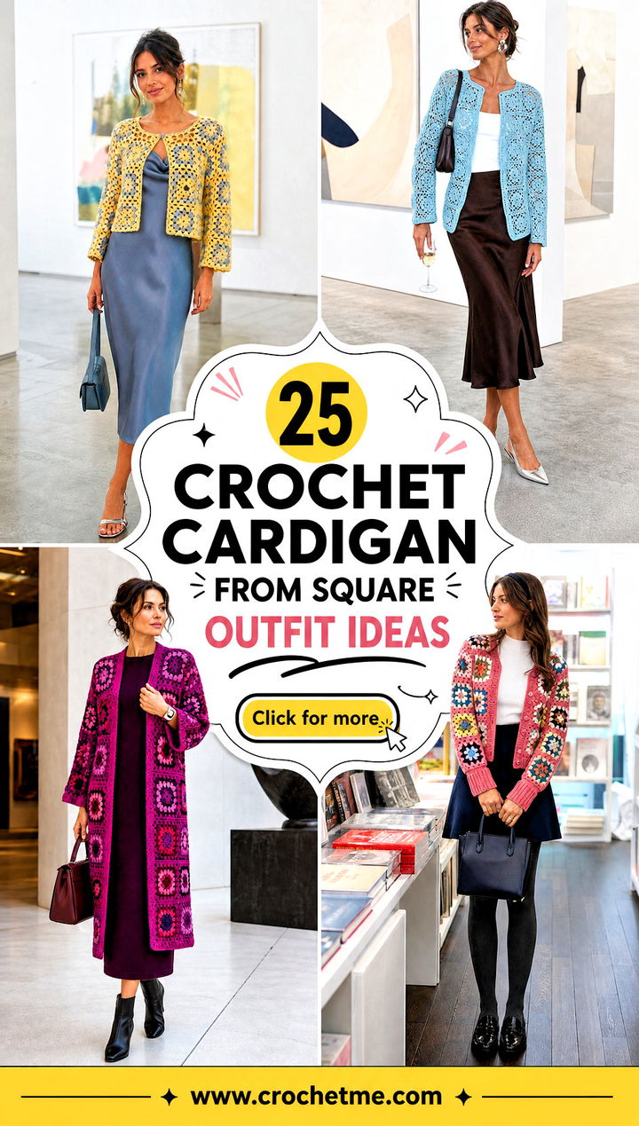 25 Crochet Cardigan From Square outfit ideas - 25 Crochet Cardigan From Square outfit ideas