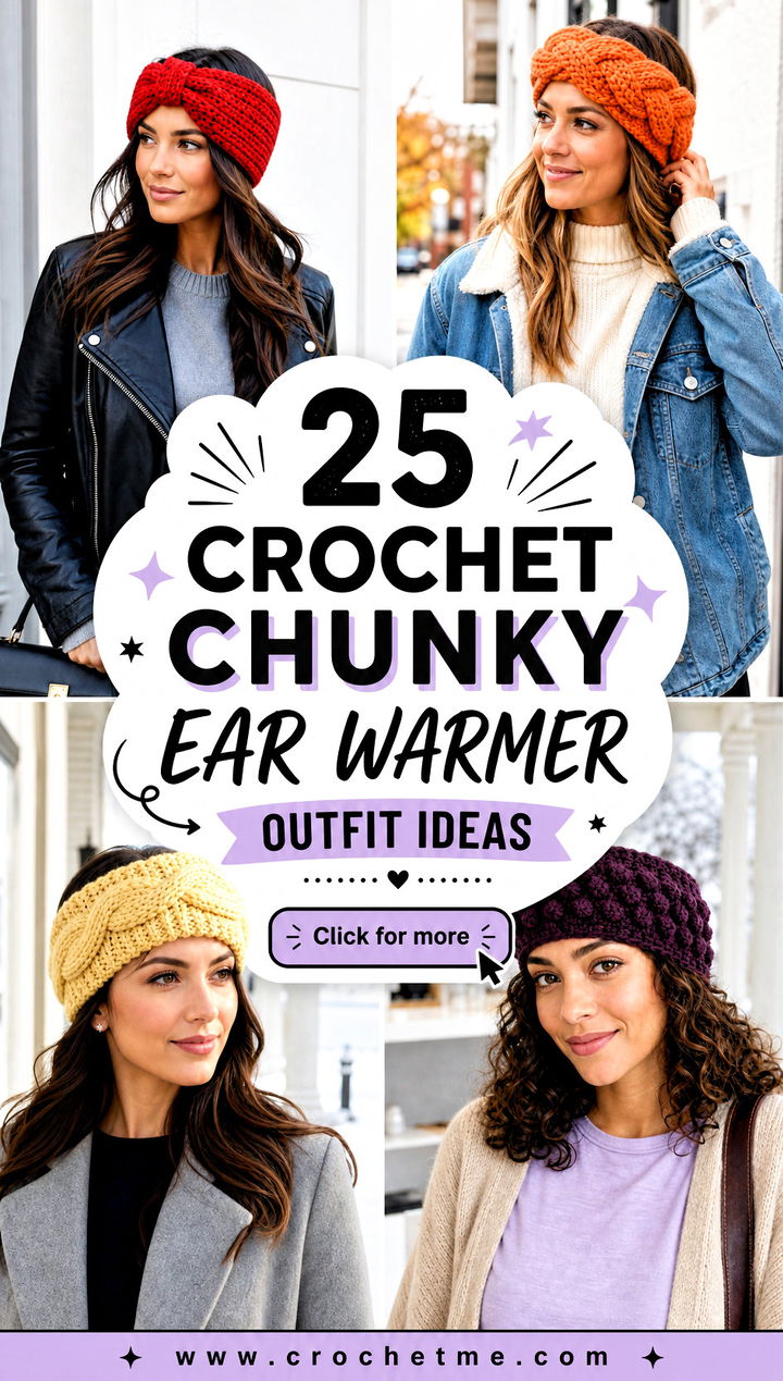 25 Crochet Chunky Ear Warmer outfit ideas - 25 Crochet Chunky Ear Warmer outfit ideas
