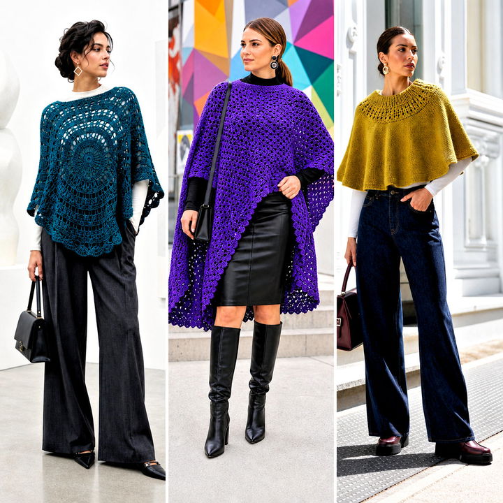 25 Crochet Circle Poncho Outfit Ideas for Effortless Layering