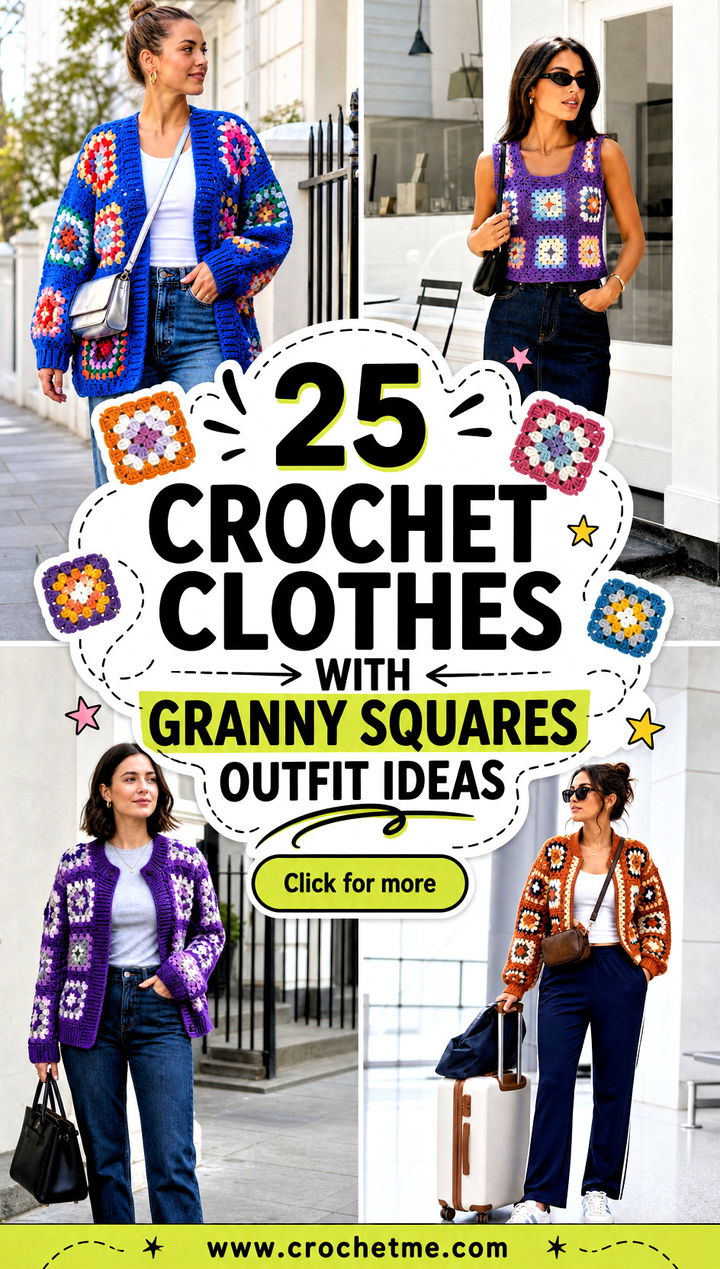 25 Crochet Clothes With Granny Squares outfit ideas - 25 Crochet Clothes With Granny Squares outfit ideas