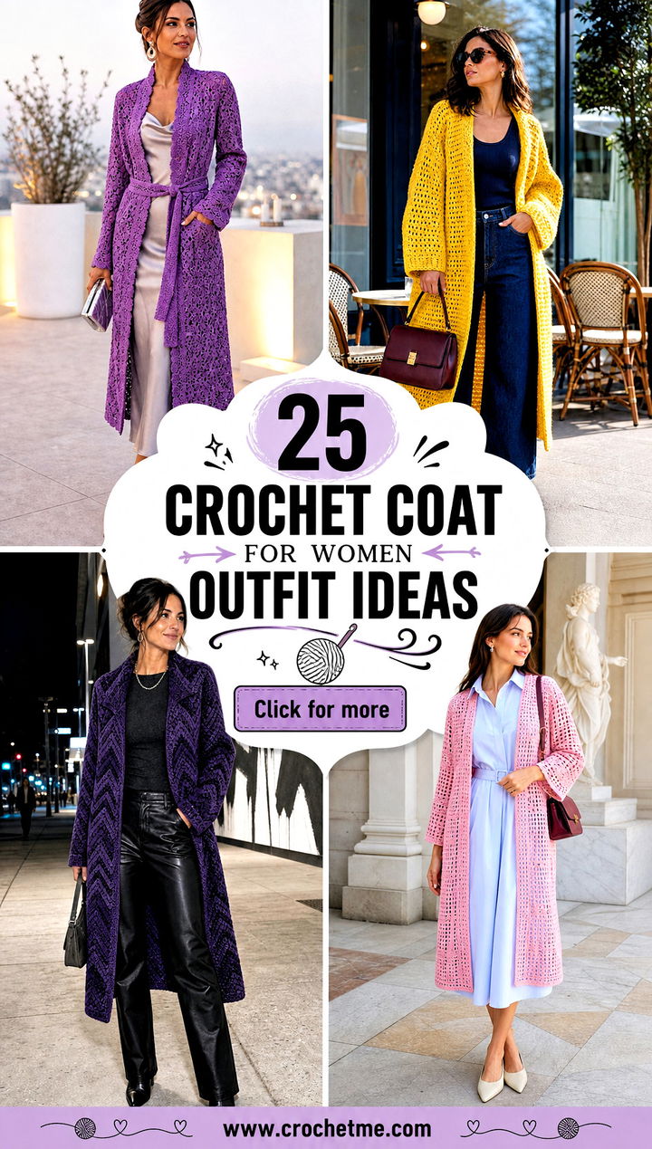 25 Crochet Coat For Women outfit ideas - 25 Crochet Coat For Women outfit ideas