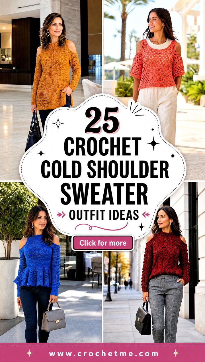 25 Crochet Cold Shoulder Sweater outfit ideas - 25 Crochet Cold Shoulder Sweater outfit ideas