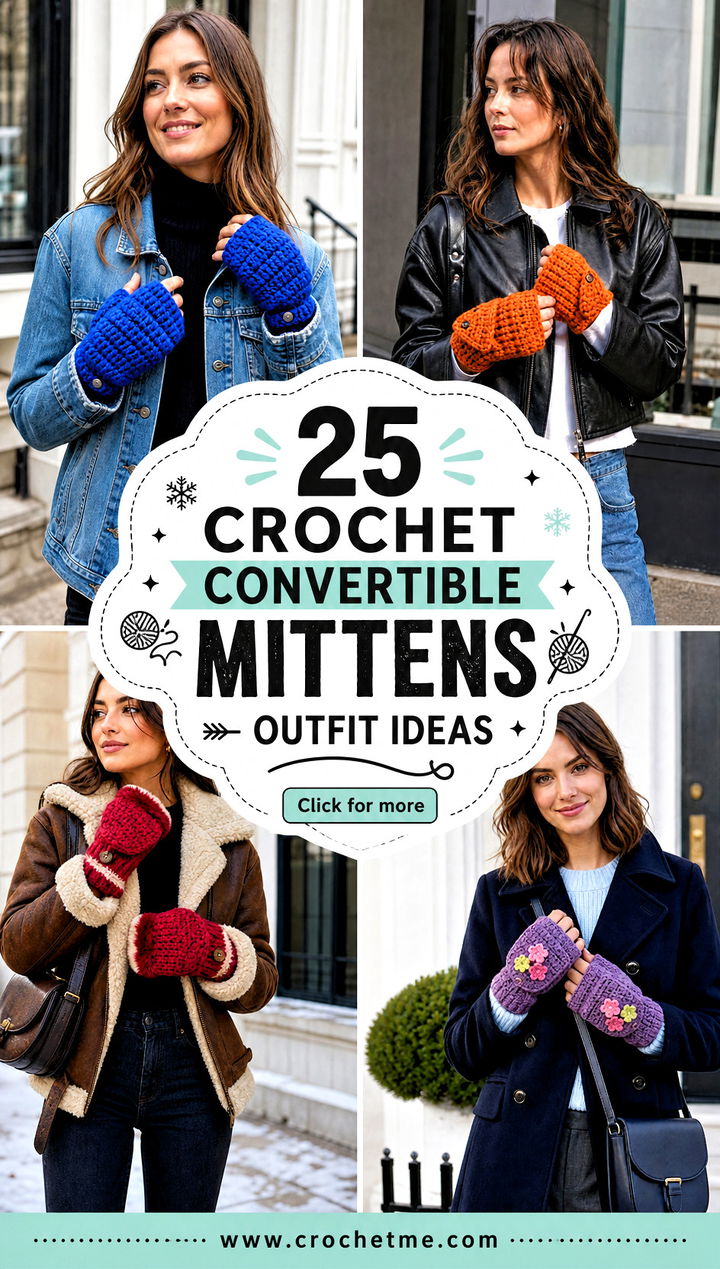 25 Crochet Convertible Mittens outfit ideas - 25 Crochet Convertible Mittens outfit ideas