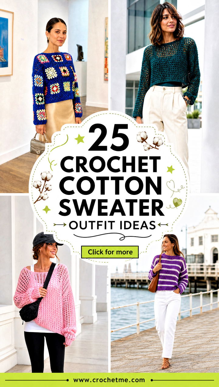 25 Crochet Cotton Sweater outfit ideas - 25 Crochet Cotton Sweater outfit ideas